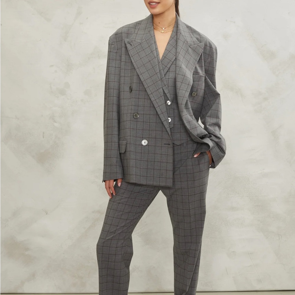 NWT Marissa Webb Peyton Double Breasted Blazer In Evelyn Window Pane